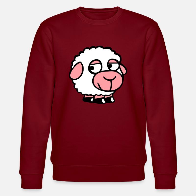 Schaf Traurig Schüchtern Introvertiert Unglücklich - Stanley/Stella Unisex Bio-Sweatshirt CHANGER  - Burgunderrot