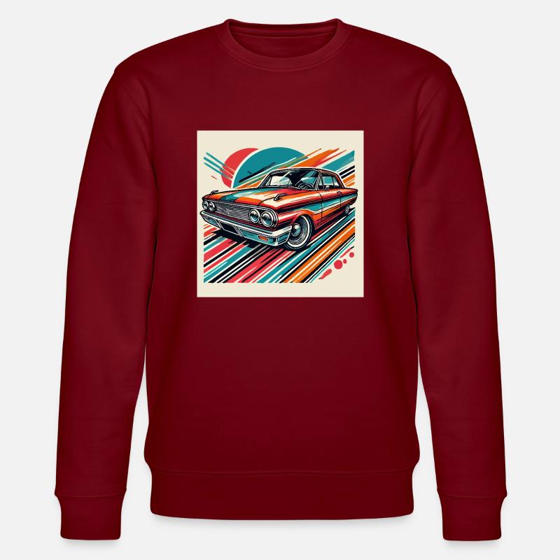Retro-Oldtimer - Stanley/Stella Unisex Bio-Sweatshirt CHANGER  - Burgunderrot