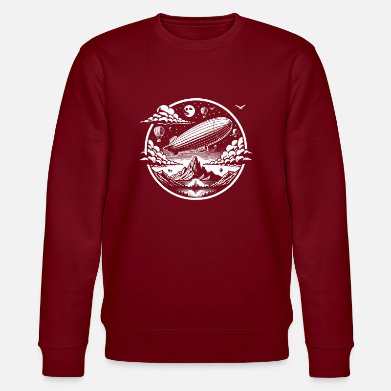 Logo de dirigeable - Sweat bio CHANGER Stanley/Stella Unisexe - bordeaux