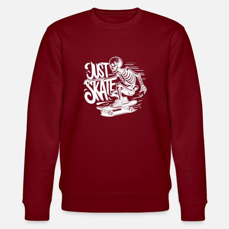 Just Skate - Stanley/Stella Unisex Bio-Sweatshirt CHANGER  - Burgunderrot