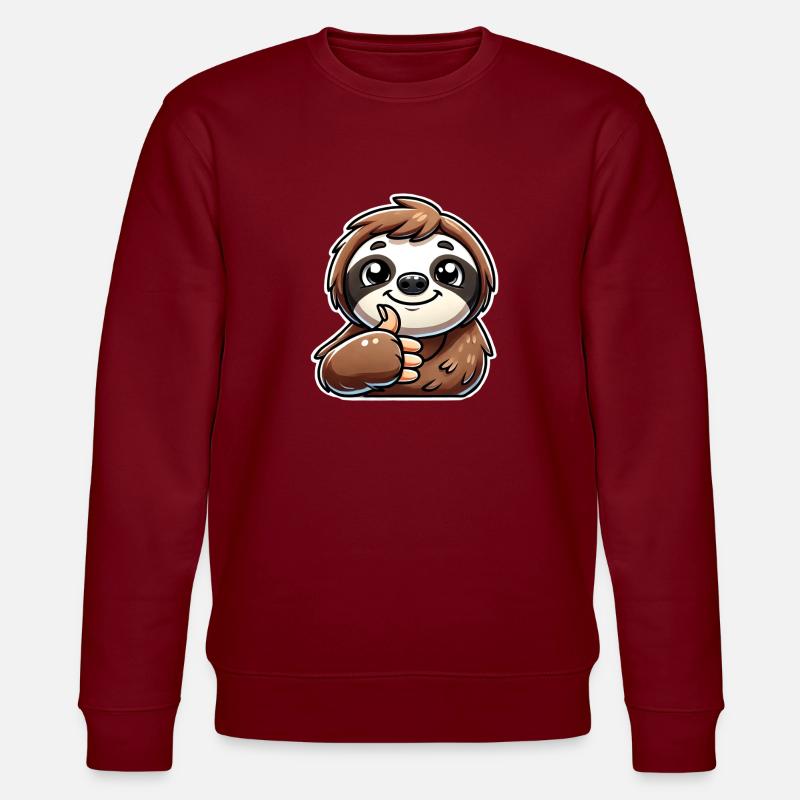 Lustiges Faultier Design - Stanley/Stella Unisex Bio-Sweatshirt CHANGER  - Burgunderrot