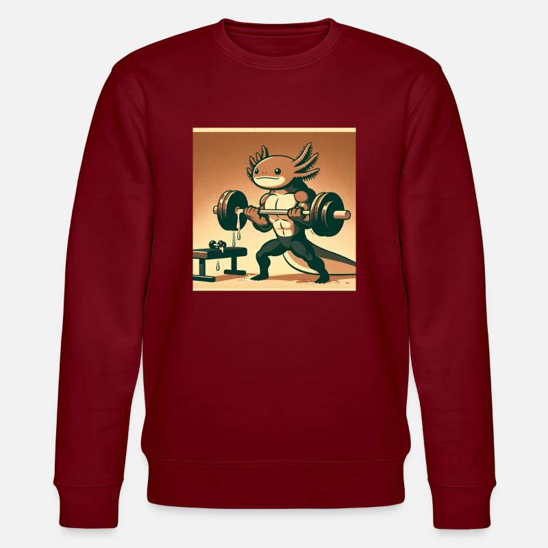 Muscle-Lotl – Starker Axolotl - Stanley/Stella Unisex Bio-Sweatshirt CHANGER - Burgunderrot