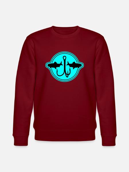 Fishing Symbol Fish Hook - Stanley/Stella CHANGER Unisex Organic Sweatshirt - burgundy