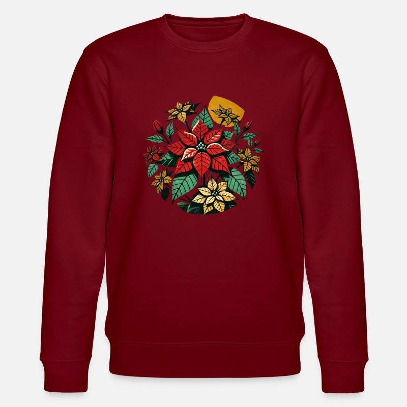 Weihnachtssterne - Stanley/Stella Unisex Bio-Sweatshirt CHANGER - Burgunderrot