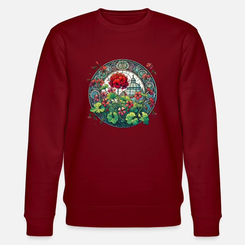 Géraniums - Sweat bio CHANGER Stanley/Stella Unisexe - bordeaux