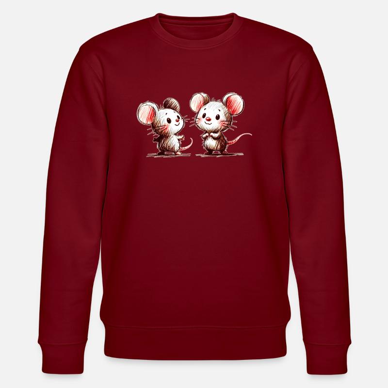 Mäuse - Stanley/Stella Unisex Bio-Sweatshirt CHANGER  - Burgunderrot