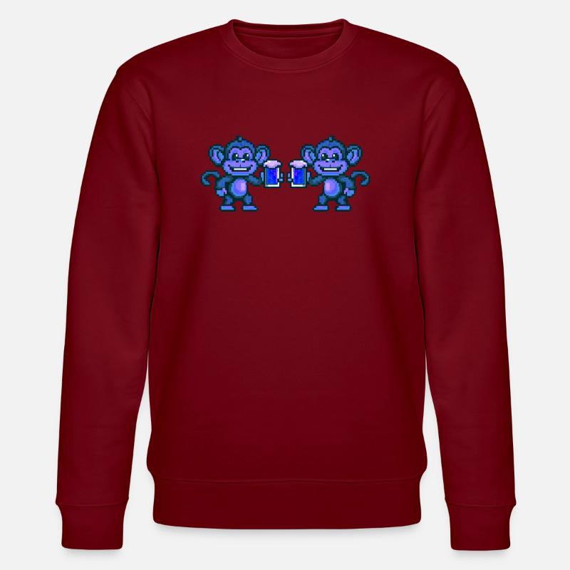 Affe Team Bier Party - Stanley/Stella Unisex Bio-Sweatshirt CHANGER  - Burgunderrot