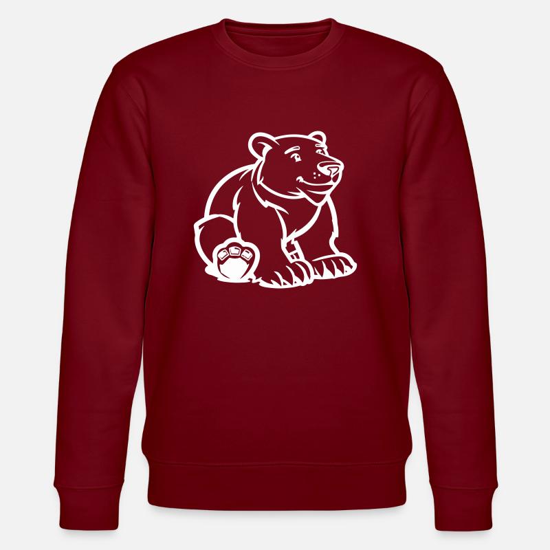 Polar Bear Comic Bear - Stanley/Stella CHANGER Unisex Organic Sweatshirt - burgundy