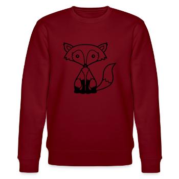 Fuchs Rotfuchs Wildes Tier Schlauer Wald Bewohner - Stanley/Stella Unisex Bio-Sweatshirt CHANGER  - Burgunderrot - Vorne - Nik (191cm) & Marisol (170cm)