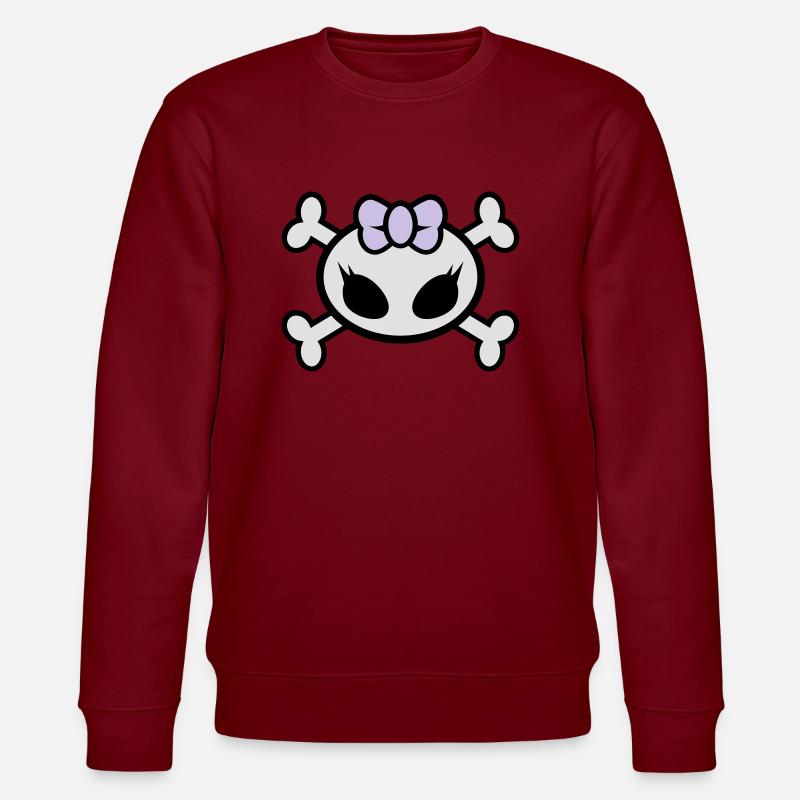 skul kitty - Stanley/Stella Unisex Bio-Sweatshirt CHANGER  - Burgunderrot