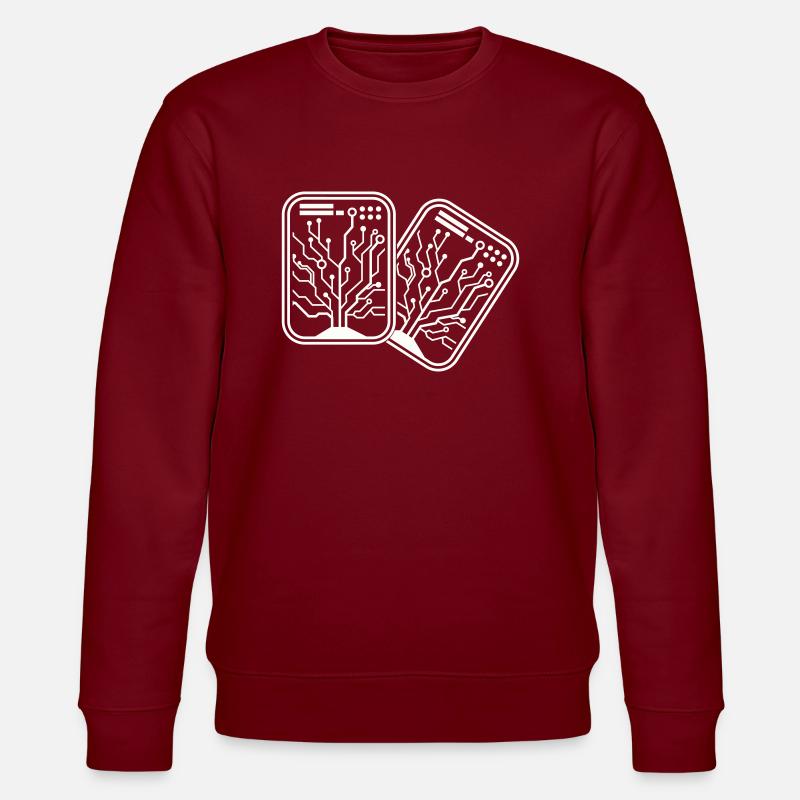 Micro Chip 2 - Stanley/Stella CHANGER Unisex Organic Sweatshirt - burgundy