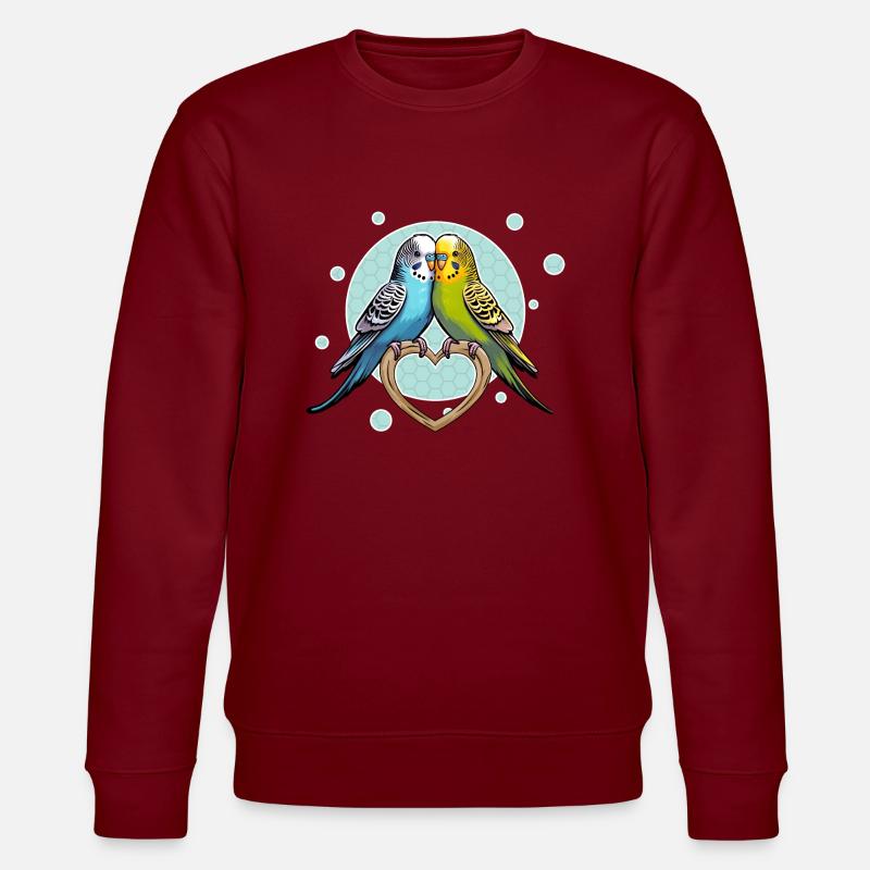 Perruches, Perruches, Perroquets, Oiseaux - Sweat bio CHANGER Stanley/Stella Unisexe - bordeaux