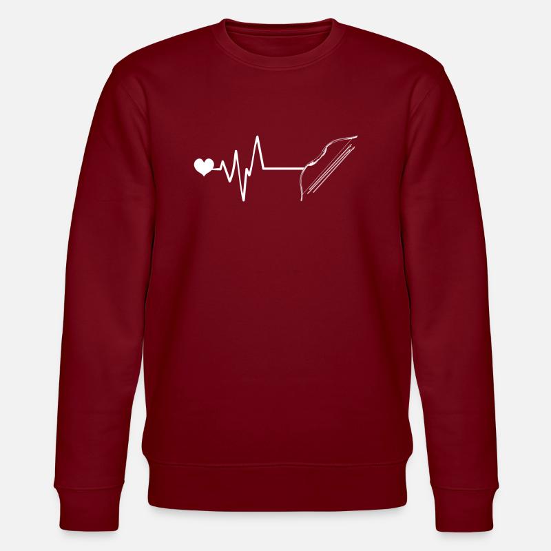 Pfeil und Bogen Puls Herzschlag - Stanley/Stella Unisex Bio-Sweatshirt CHANGER  - Burgunderrot
