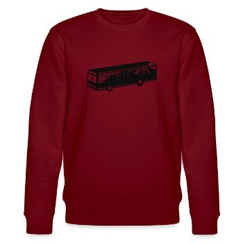 Bus - Stanley/Stella Unisex Bio-Sweatshirt CHANGER  - Burgunderrot - Vorne - Nik (191cm) & Marisol (170cm)