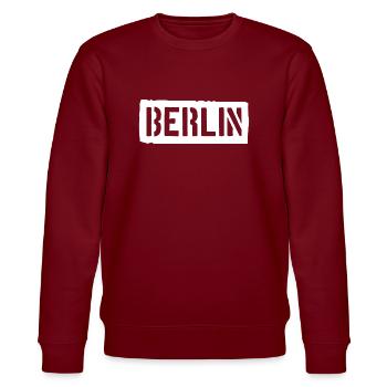 Berlin Slogan - Brandenburger Tor - Alexanderplatz - Stanley/Stella Unisex Bio-Sweatshirt CHANGER  - Burgunderrot - Vorne - Nik (191cm) & Marisol (170cm)