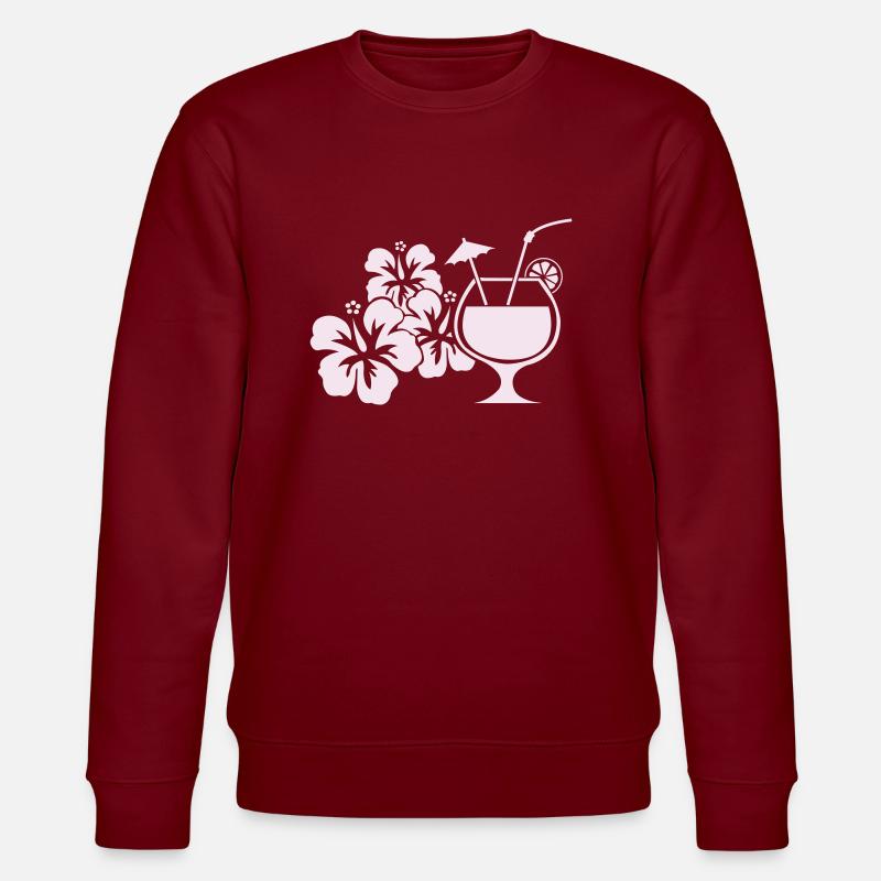 Hawaii Hibiscus Cocktail Drink - Stanley/Stella CHANGER Unisex Organic Sweatshirt - burgundy