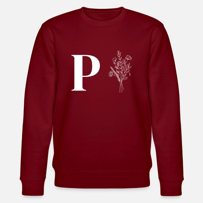 Minimalistische Blumen - Stanley/Stella Unisex Bio-Sweatshirt CHANGER  - Burgunderrot