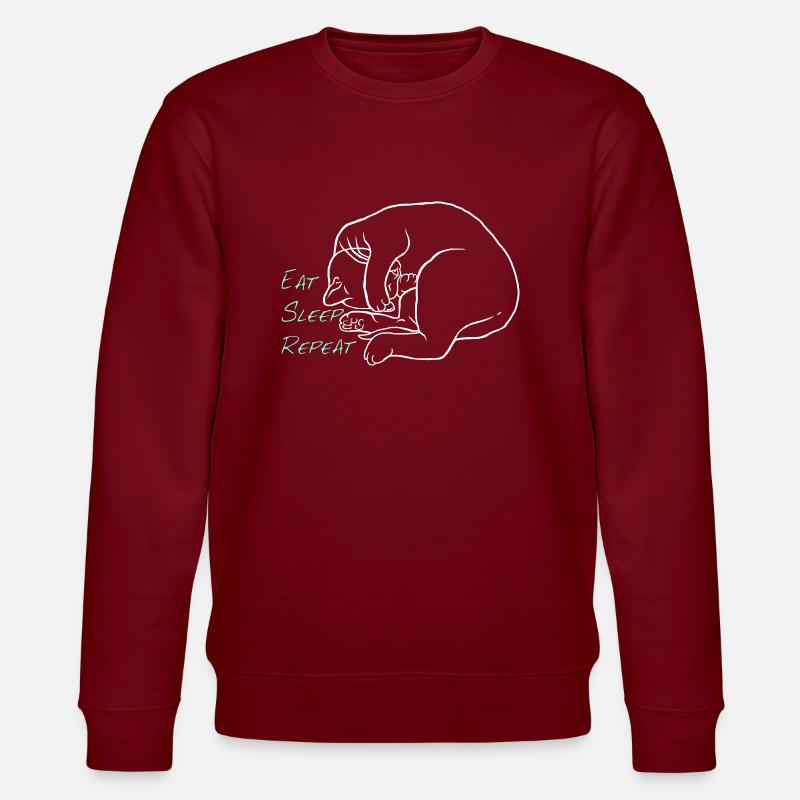 Eat Sleep Repeat - Stanley/Stella Unisex Bio-Sweatshirt CHANGER  - Burgunderrot