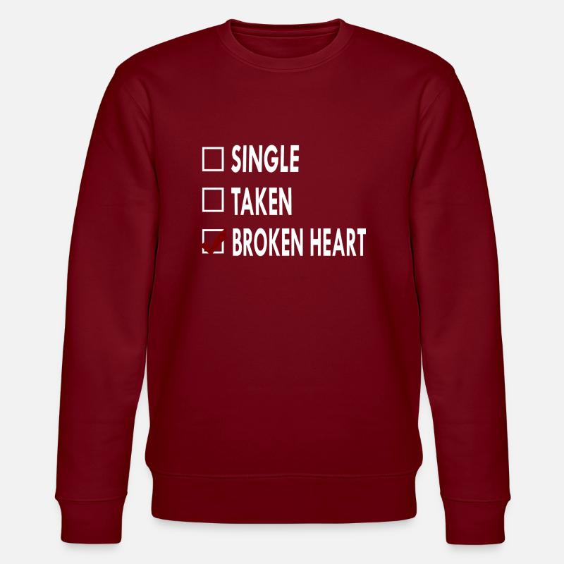 SINGLE BROKEN HEART - Sweat bio CHANGER Stanley/Stella Unisexe - bordeaux