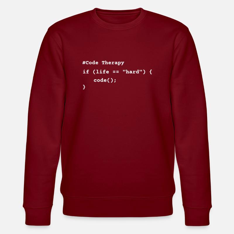 Kodterapi – Rolig programmering T-shirt - Ekologisk sweatshirt CHANGER unisex från Stanley/Stella - vinröd
