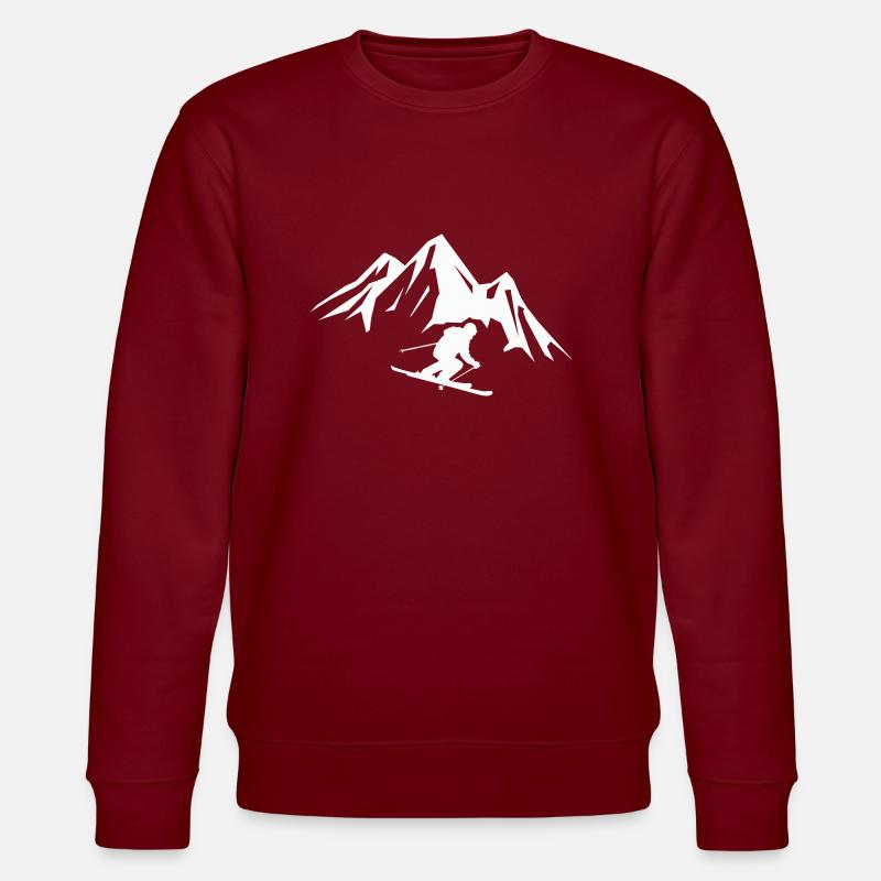 ski berge - Stanley/Stella Unisex Bio-Sweatshirt CHANGER  - Burgunderrot