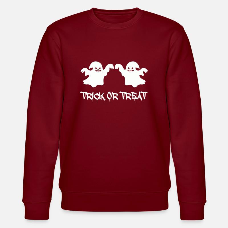 ghosts trick or treat - Stanley/Stella Unisex Bio-Sweatshirt CHANGER  - Burgunderrot