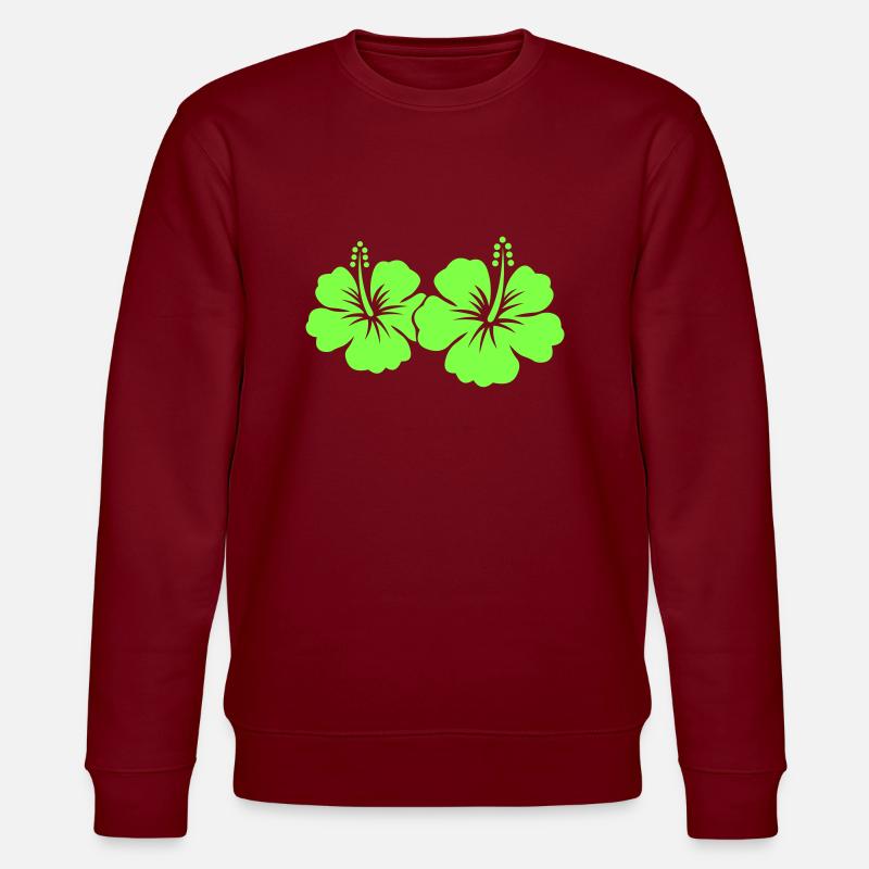 Hibiskus Blume - Stanley/Stella Unisex Bio-Sweatshirt CHANGER  - Burgunderrot