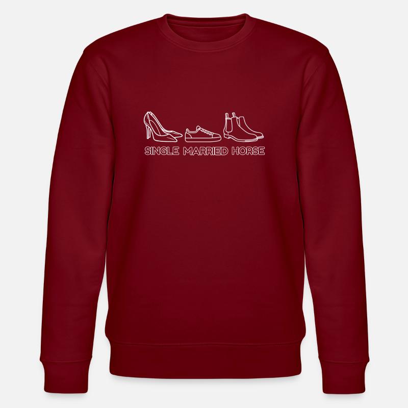 Cheval célibataire marié blanc - Sweat bio CHANGER Stanley/Stella Unisexe - bordeaux
