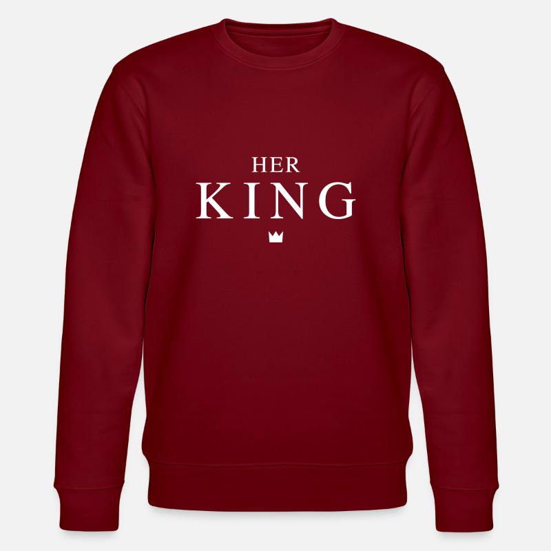 HER KING - Stanley/Stella Unisex Bio-Sweatshirt CHANGER  - Burgunderrot