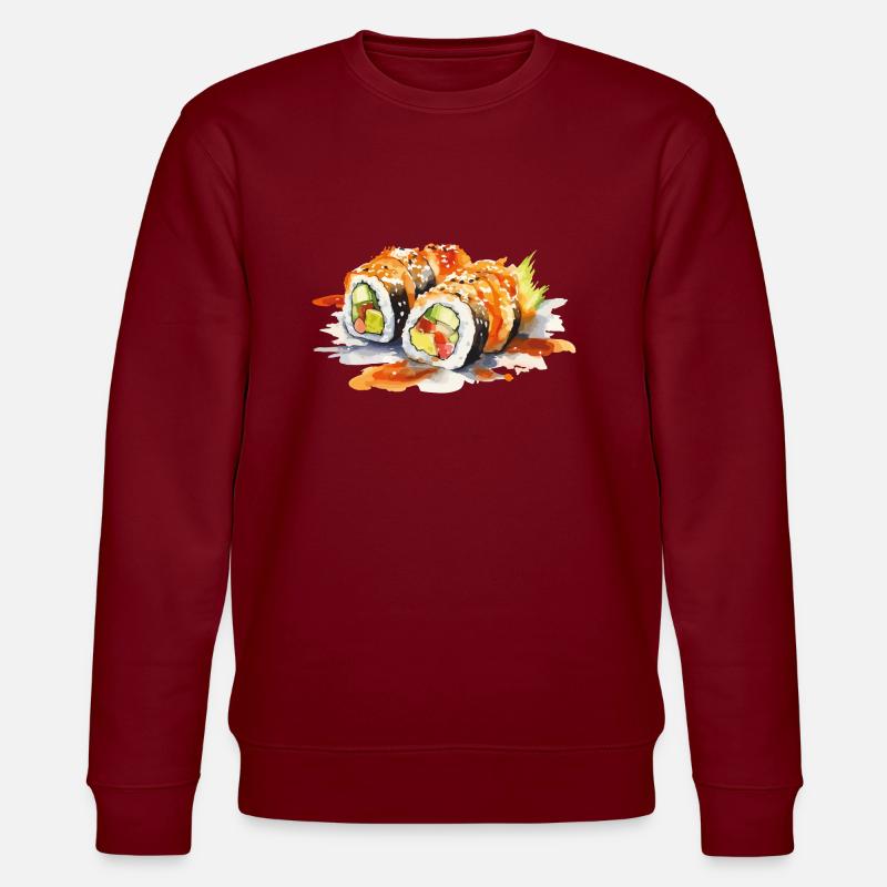 Sushi - Stanley/Stella Unisex Bio-Sweatshirt CHANGER  - Burgunderrot