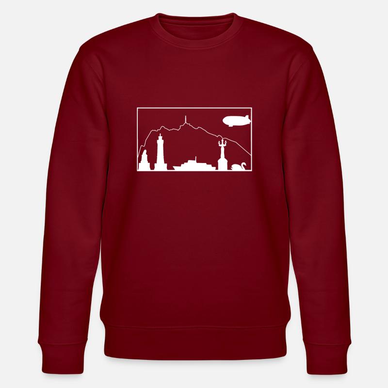 Bodensee & Pfänder | Silhouette filled | Weiß - Stanley/Stella Unisex Bio-Sweatshirt CHANGER  - Burgunderrot