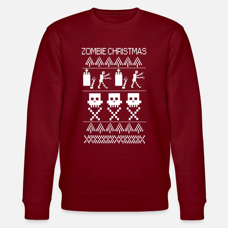 pull noel zombiechristmas - Sweat bio CHANGER Stanley/Stella Unisexe - bordeaux
