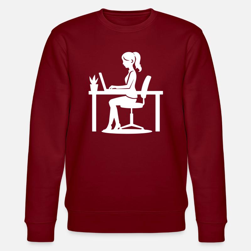 Arbeiter Frau Computer Job - Stanley/Stella Unisex Bio-Sweatshirt CHANGER  - Burgunderrot