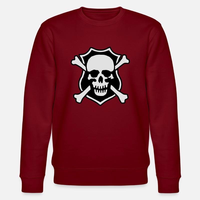 skull_032013_b_2c - Stanley/Stella CHANGER Unisex Organic Sweatshirt - burgundy