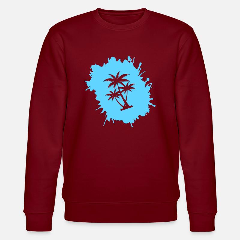 Palm Tree Blobs 2 - Stanley/Stella CHANGER Unisex Organic Sweatshirt - burgundy