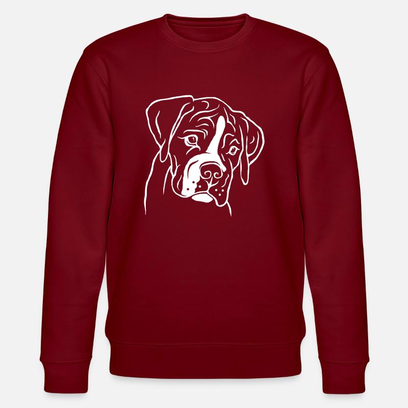 Boxer Welpe - Stanley/Stella Unisex Bio-Sweatshirt CHANGER  - Burgunderrot