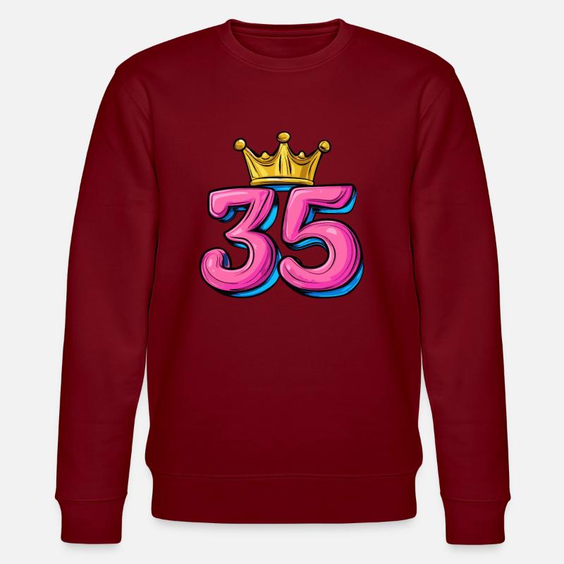 Couronne à 35 chiffres - Sweat bio CHANGER Stanley/Stella Unisexe - bordeaux