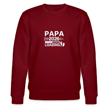 Dad 2026 Baby Feet - Stanley/Stella CHANGER Unisex Organic Sweatshirt - burgundy - Front - Nik (191cm) & Marisol (170cm)