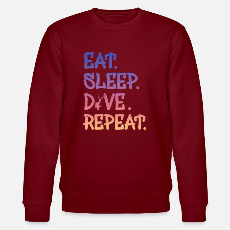 eat sleep dive repeat - Stanley/Stella Unisex Bio-Sweatshirt CHANGER - Burgunderrot
