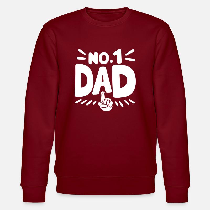 No 1 Dad - Stanley/Stella CHANGER Unisex Organic Sweatshirt - burgundy