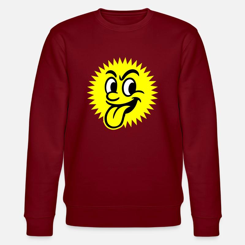 Sonne Sommer Gesicht - Stanley/Stella Unisex Bio-Sweatshirt CHANGER  - Burgunderrot