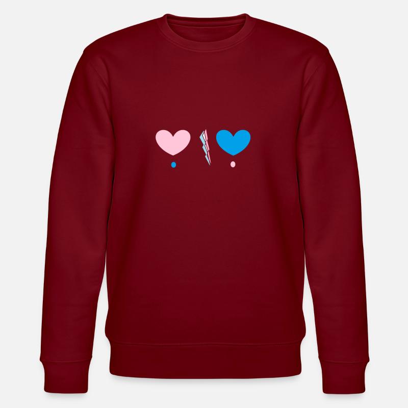 Zwei Herzen - Stanley/Stella Unisex Bio-Sweatshirt CHANGER  - Burgunderrot