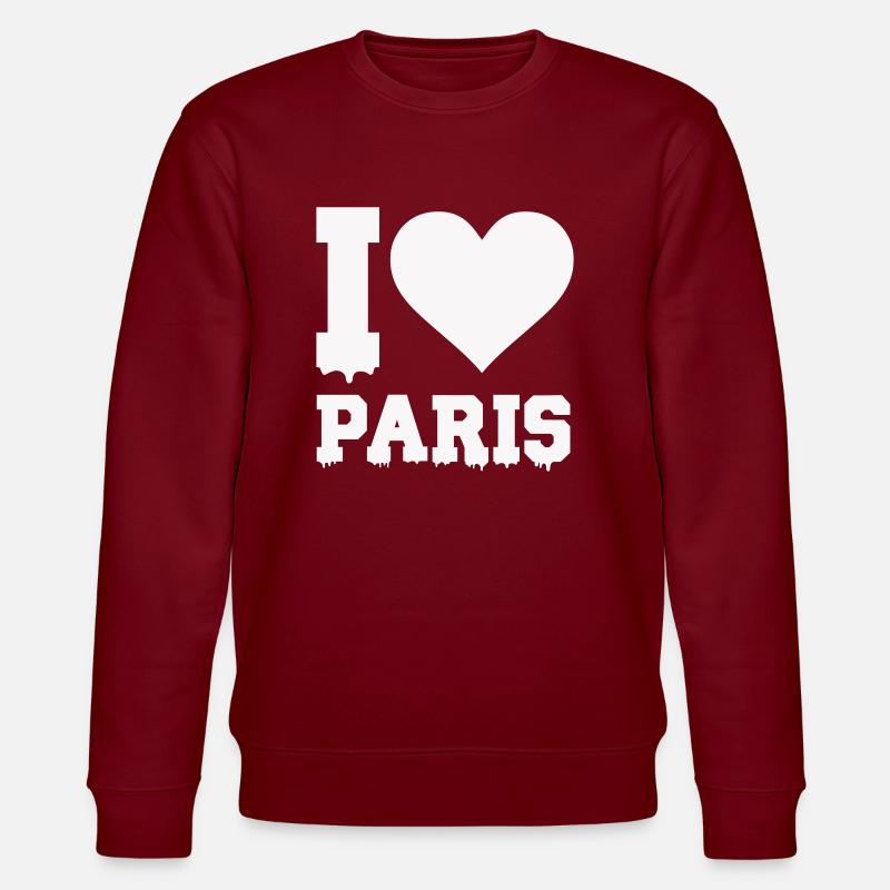 i love paris - Stanley/Stella CHANGER Unisex Organic Sweatshirt - burgundy
