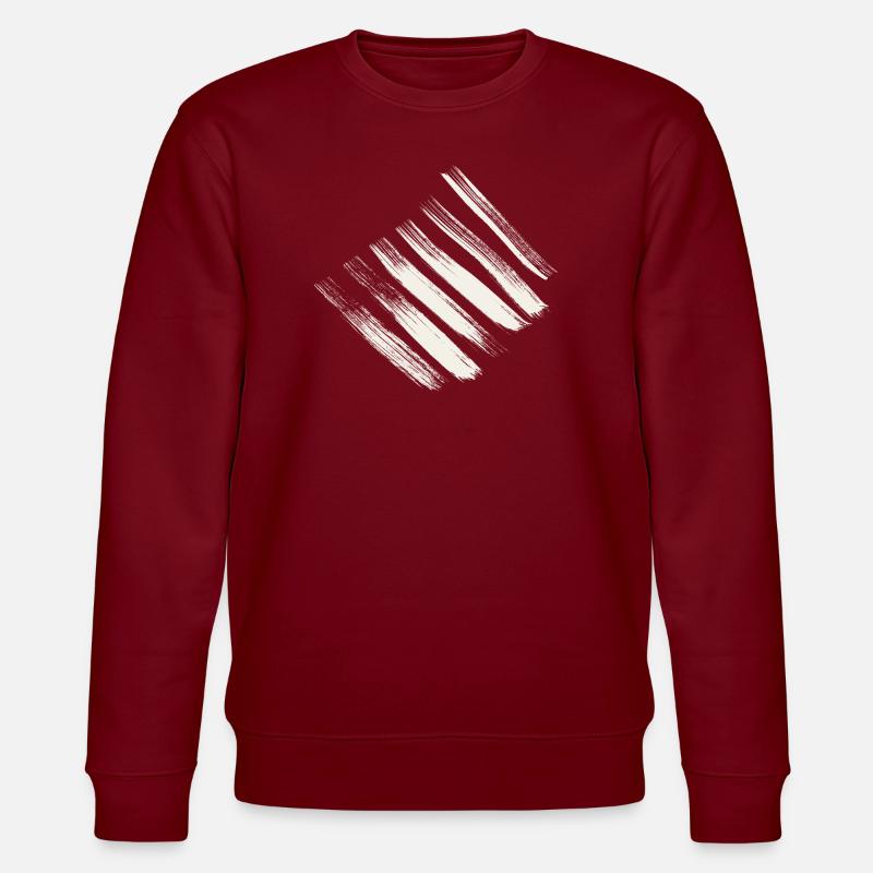 Streifen Muster Design - Stanley/Stella Unisex Bio-Sweatshirt CHANGER  - Burgunderrot