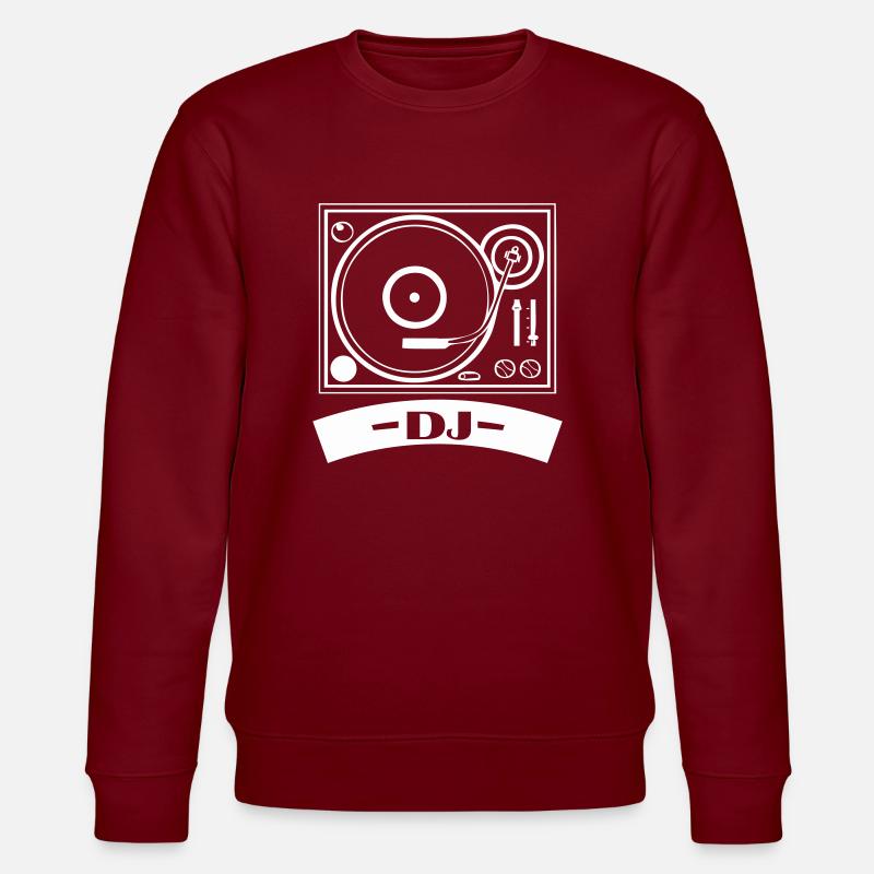turntable dj - Stanley/Stella Unisex Bio-Sweatshirt CHANGER  - Burgunderrot