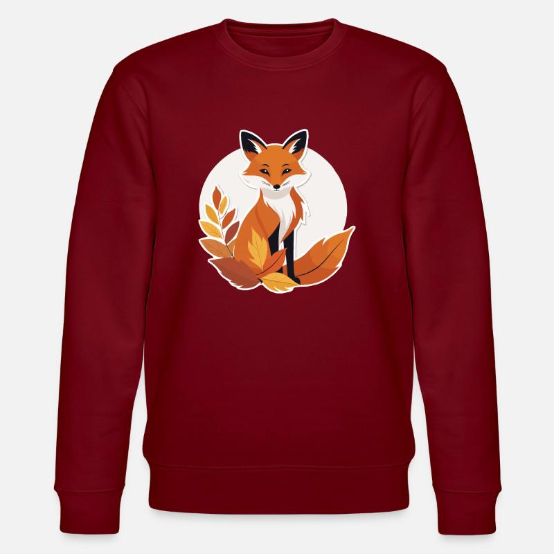 Fuchs im Herbst #8 - Stanley/Stella Unisex Bio-Sweatshirt CHANGER  - Burgunderrot