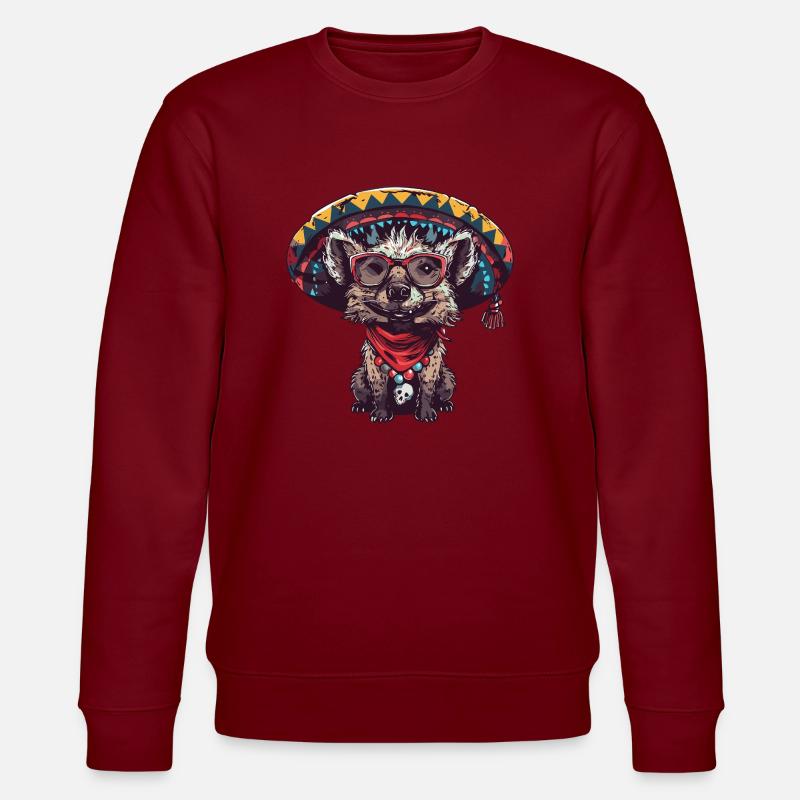 Hyäne Lustig Sombrero - Stanley/Stella Unisex Bio-Sweatshirt CHANGER  - Burgunderrot