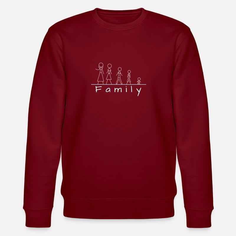 Strichmännchenfamilie - Stanley/Stella Unisex Bio-Sweatshirt CHANGER - Burgunderrot
