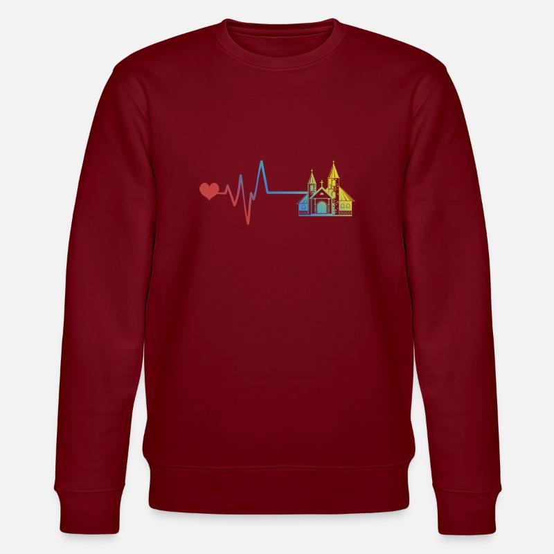 Kirche Puls Herzschlag - Stanley/Stella Unisex Bio-Sweatshirt CHANGER  - Burgunderrot