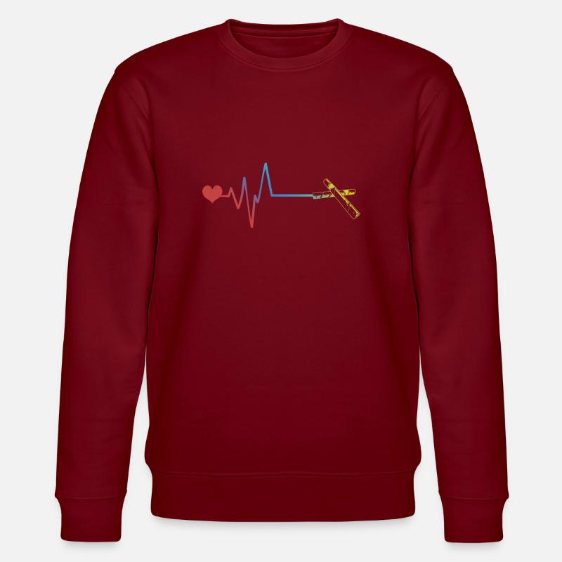 Zigarre Puls Herzschlag - Stanley/Stella Unisex Bio-Sweatshirt CHANGER - Burgunderrot